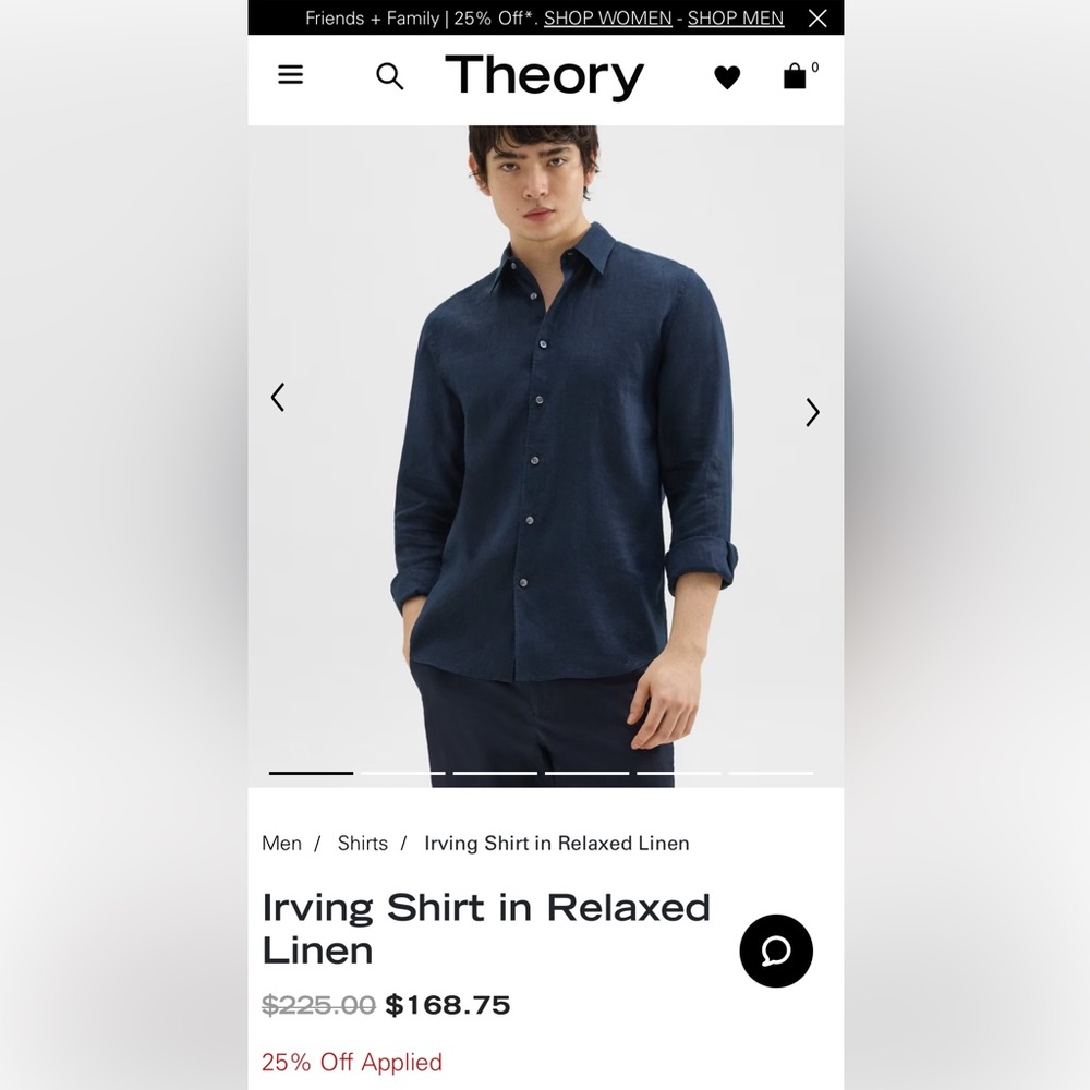 Theory Irving Baltic (navy blue) relaxed linen size XXL